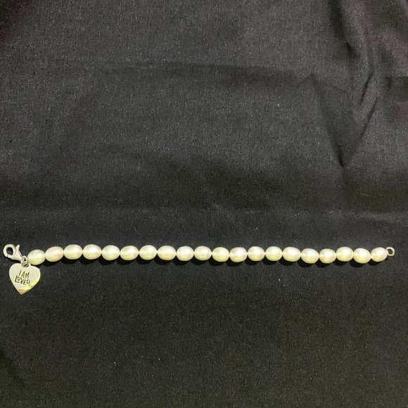 Sterling And Pearl Bracelet "I AM LOVED" - Picture 4 of 4